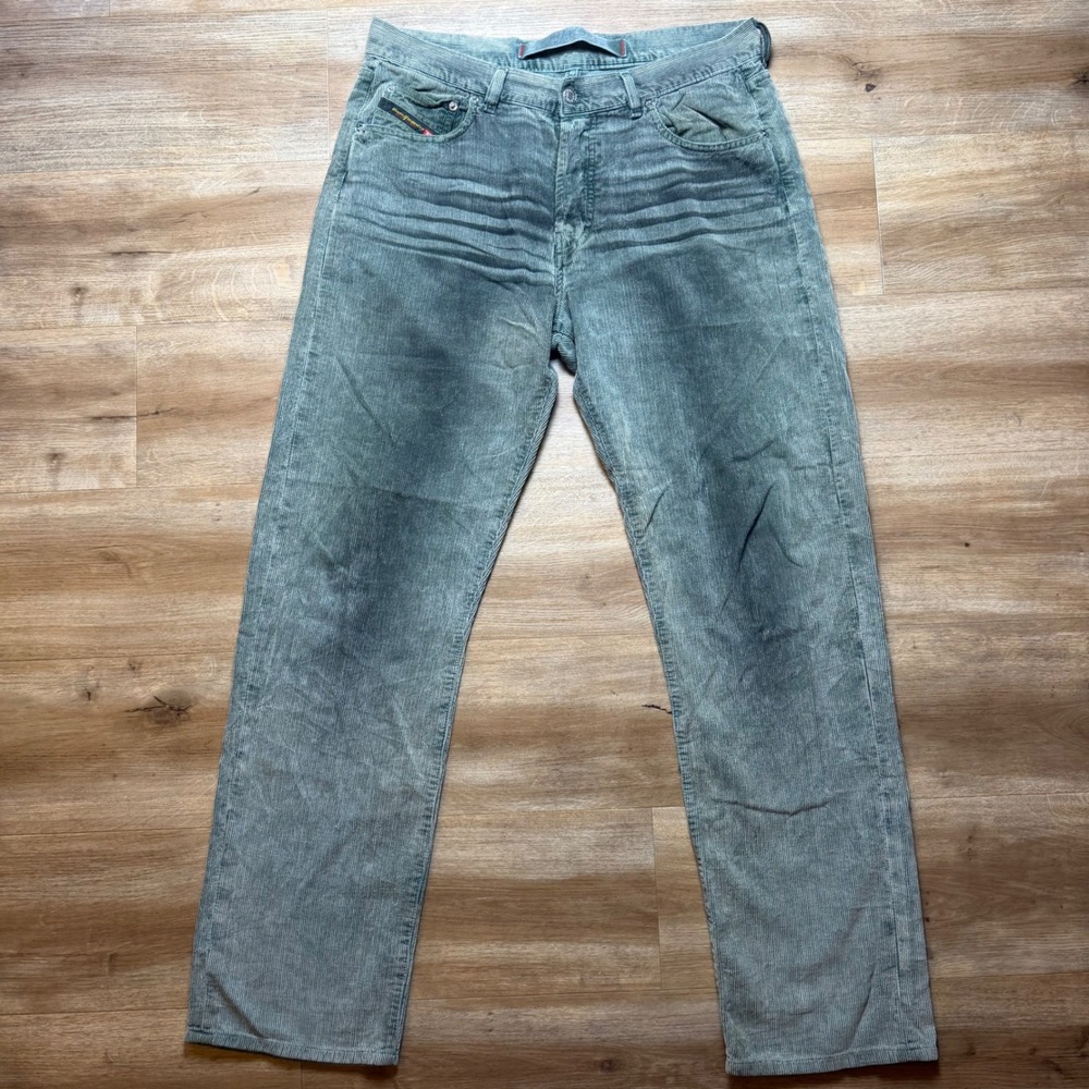 Vintage Diesel Kulter Corduroy Pants Mens 34 Green Faded Straight Leg (Tag 36)